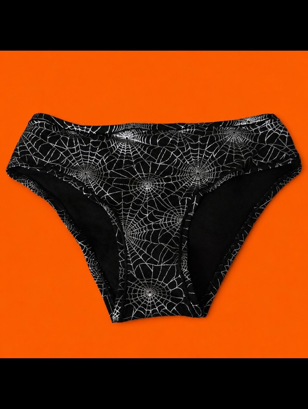 PINK Victoria's Secret Black & Silver Spiderweb Bikini Briefs Goth Witchy